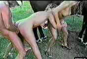 kinky cartoon baby plays with this horses cock before guiding it to her cunt